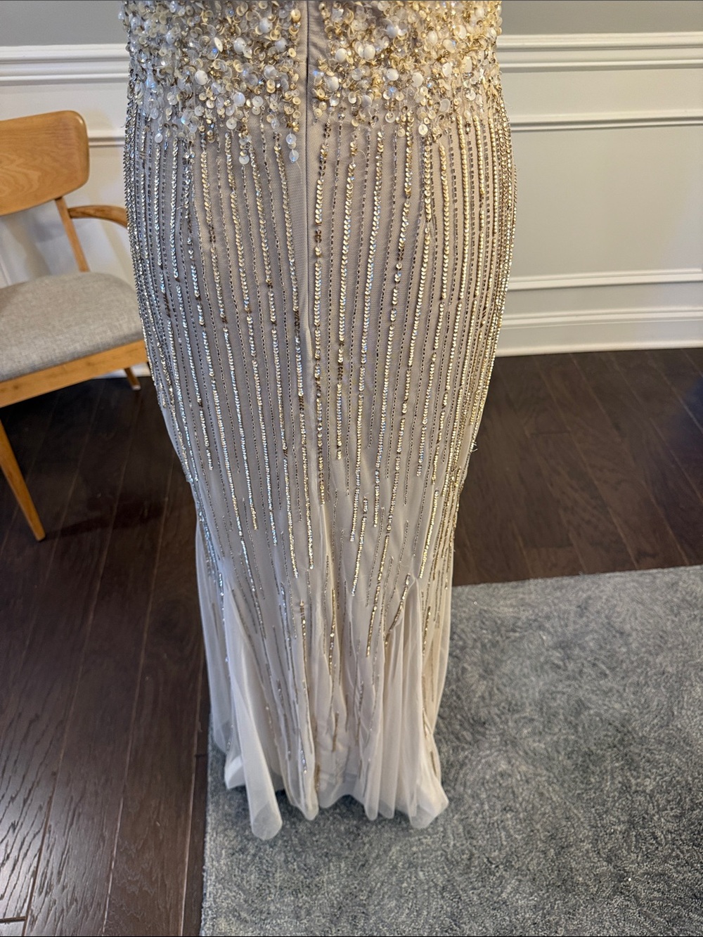 Aidan Mattox Gold Beaded Gown - Picture 11 of 16